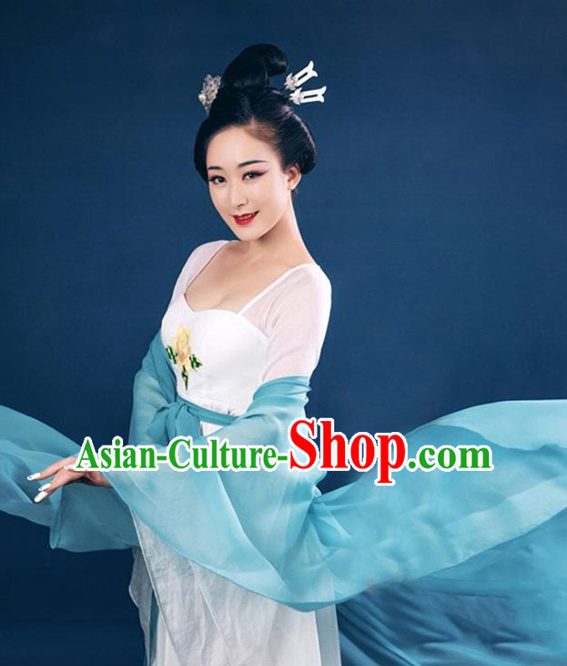 Chinese Ancient Women's Clothing _ Apparel Chinese Traditional Dress Theater and Reenactment Costumes and Headwear Complete Set