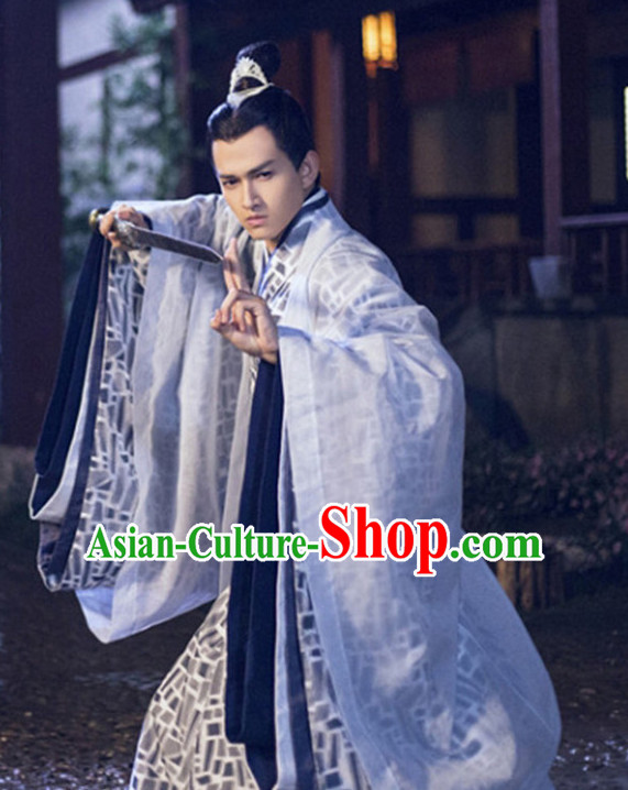Chinese Ancient Prime Minster Men's Clothing _ Apparel Chinese Traditional Dress Theater and Reenactment Costumes and Headwear Complete Set