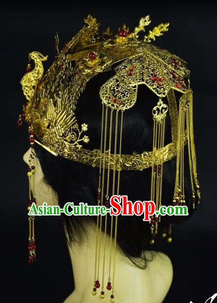 Top Chinese Princess Phoenix Hair Style China Hairpieces Chinese Traditional Hairpins Bridal Hat