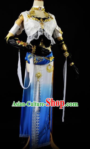 Chinese Traditional Stage Performance Hanfu Cosplay Princess Costume Chinese Cosplay Hanfu Halloween Costume Party Costume Fancy Dress