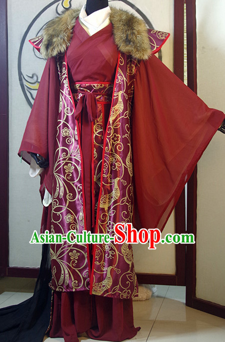 Chinese Ancient Han Fu Emperor Clothing Robes Tunics Accessories Traditional China Clothes Men Adults Kids