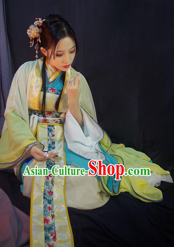 Chinese Ancient Han Fu Royal Clothing Robes Tunics Accessories Traditional China Clothes Adults Kids