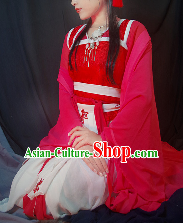 Chinese Ancient Han Fu Princess Clothing Robes Tunics Accessories Traditional China Clothes Adults Kids