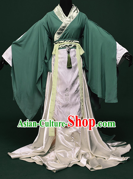 Chinese Ancient Han Fu Noblewoman Clothing Robes Tunics Accessories Traditional China Clothes Adults Kids