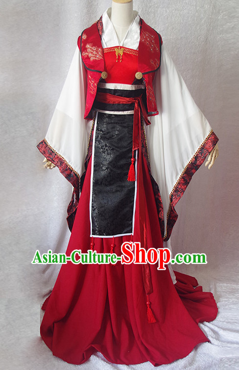 Chinese Ancient Han Fu Noblewoman Clothing Robes Tunics Accessories Traditional China Clothes Adults Kids