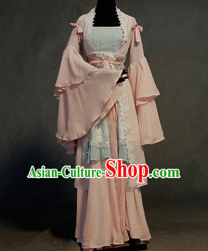 Chinese Ancient Han Fu Fairy Clothing Robes Tunics Accessories Traditional China Clothes Adults Kids
