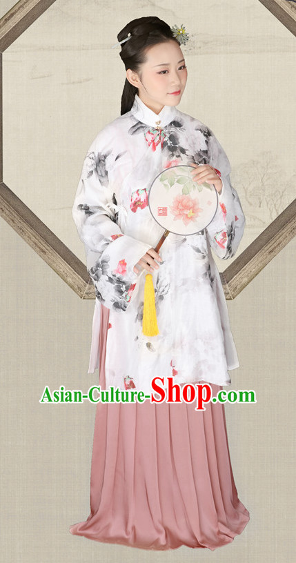 Chinese Ming Dynasty Hanfu Dress China Hanfu Costume Histroical Dresses Traditional Hanfu Wedding Ceremony Chinese Culture Clothing Complete Set