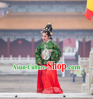 Chinese Ming Dynasty Hanfu Dress China Hanfu Costume Histroical Dresses Traditional Hanfu Wedding Ceremony Chinese Culture Clothing Complete Set