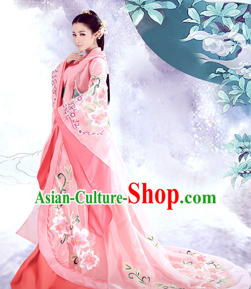 Chinese TV Drama Princess Costume Ancient Theatrical Costumes Historical Clothing and Hair Jewelry Complete Set for Women