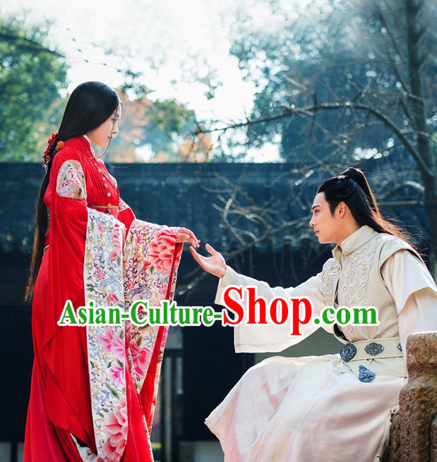 Chinese TV Drama Princess Costume Ancient Theatrical Costumes Historical Clothing and Hair Jewelry Complete Set for Women