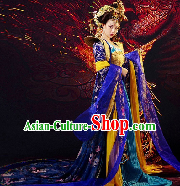 Chinese TV Drama Princess Costume Ancient Theatrical Costumes Historical Clothing and Hair Jewelry Complete Set for Women