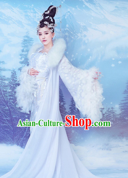 Chinese TV Drama Princess Costume Ancient Theatrical Costumes Historical Clothing and Hair Jewelry Complete Set for Women