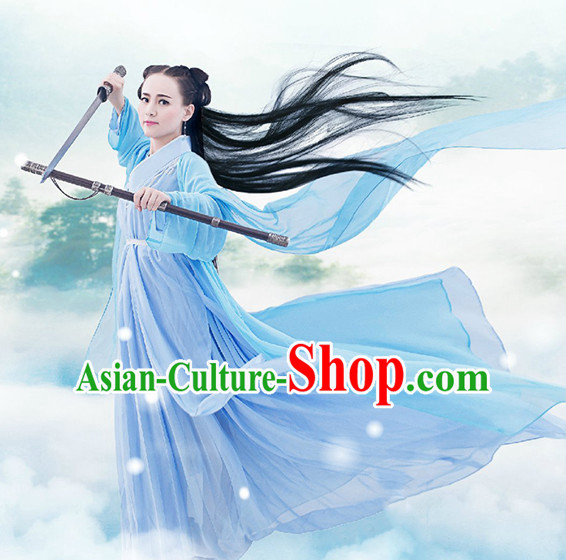 Chinese TV Drama Beauty Costume Ancient Theatrical Costumes Historical Clothing and Hair Jewelry Complete Set for Women