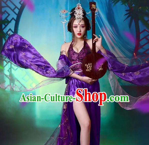 Chinese TV Drama Beauty Costume Ancient Theatrical Costumes Historical Clothing and Hair Jewelry Complete Set for Women