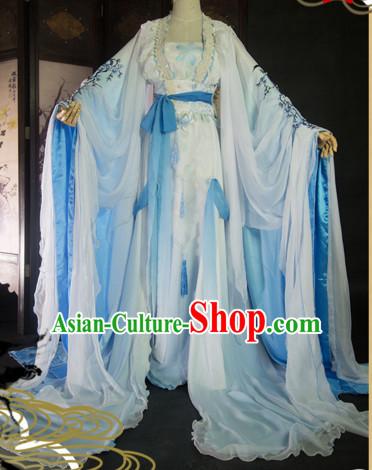 Top Chinese Ancient Princess Guzhuang Hanfu Women's Clothing _ Apparel Chinese Traditional Dress Theater and Reenactment Costumes Complete Set