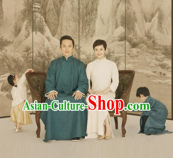 Top Chinese Traditional Men and Women's Clothing _ Apparel Chinese Traditional Dress Theater and Reenactment Robes Complete Set