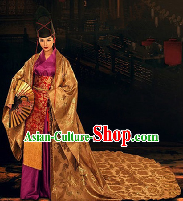 Top Chinese Ancient Men and Women's Clothing _ Apparel Chinese Traditional Dress Theater and Reenactment Robes Complete Set