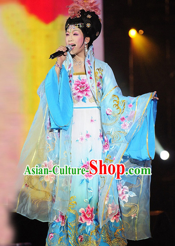 Chinese Ancient Women's Clothing _ Apparel Chinese Traditional Dress Theater and Reenactment Costumes and Hat Complete Set