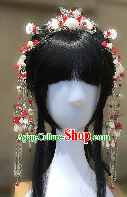 Princess Hanfu Hair Accessories Headpiece Headdress Phoenix Crown Hair Decoration Head Hairpin Accessories Comb Wedding Headwear Hair Accessorie Head Dress