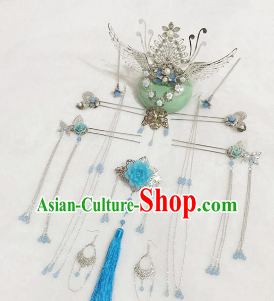 Princess Hanfu Hair Accessories Headpiece Headdress Phoenix Crown Hair Decoration Head Hairpin Accessories Comb Wedding Headwear Hair Accessorie Head Dress