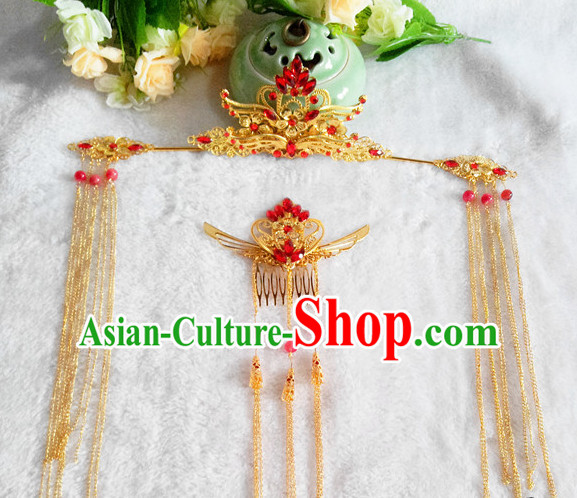 Princess Hanfu Hair Accessories Headpiece Headdress Phoenix Crown Hair Decoration Head Hairpin Accessories Comb Wedding Headwear Hair Accessorie Head Dress