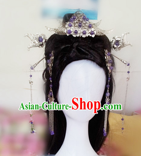 Princess Hanfu Hair Accessories Headpiece Headdress Phoenix Crown Hair Decoration Head Hairpin Accessories Comb Wedding Headwear Hair Accessorie Head Dress