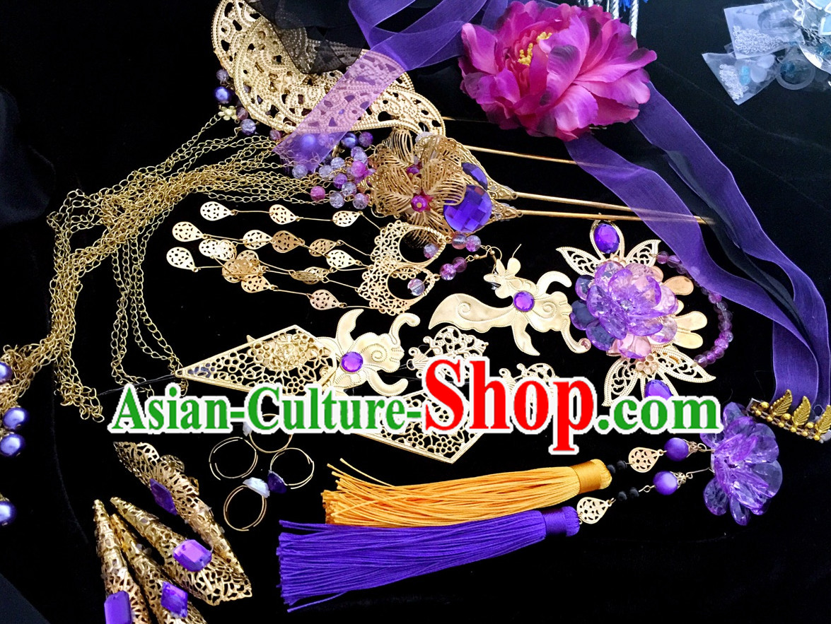 Chinese Ancient Hair Accessories Headpiece Headdress Phoenix Crown Hair Decoration Head Hairpin Accessories Comb Wedding Headwear Hair Accessorie Head Dress