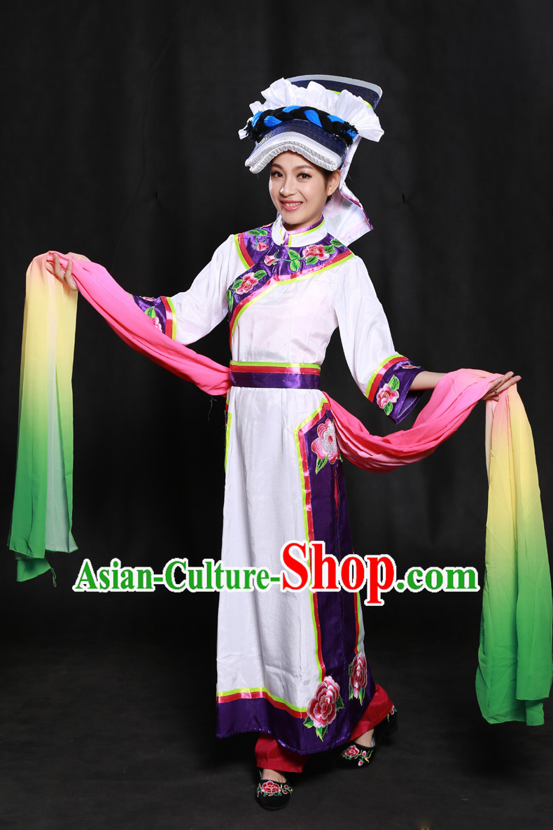 Happy Festival Chinese Minority Dress Uniform Traditional Stage Ethnic National Costume Sale Complete Set