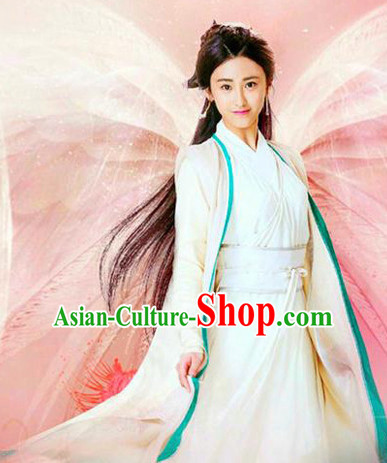 Top Chinese Ancient Guzhuang Hanfu Women's Clothing _ Apparel Chinese Traditional Dress Theater and Reenactment Costumes and Headwear Complete Set