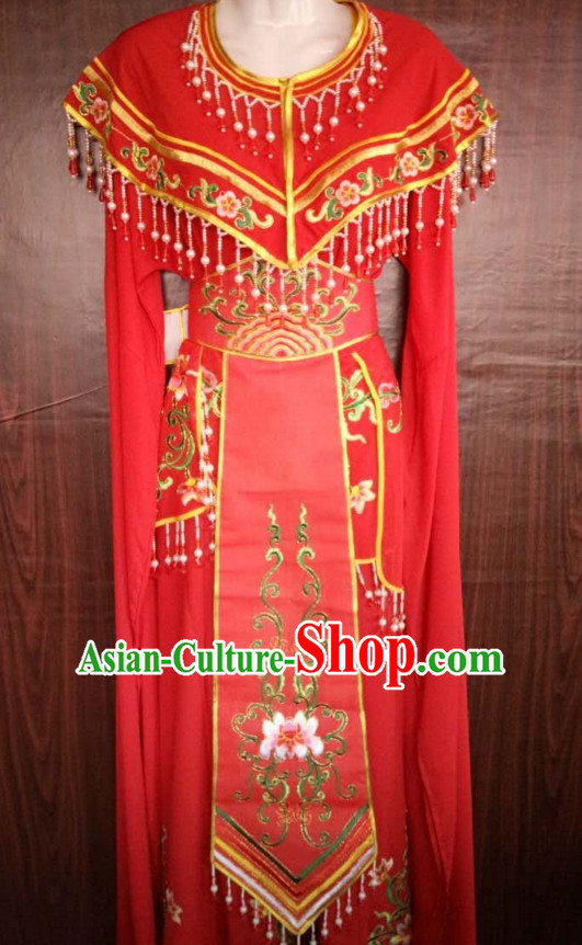 Chinese Classical Yue Opera Long Sleeves Dance Costumes Huang Mei Opera Costume Complete Set for Women Girls Children Adults