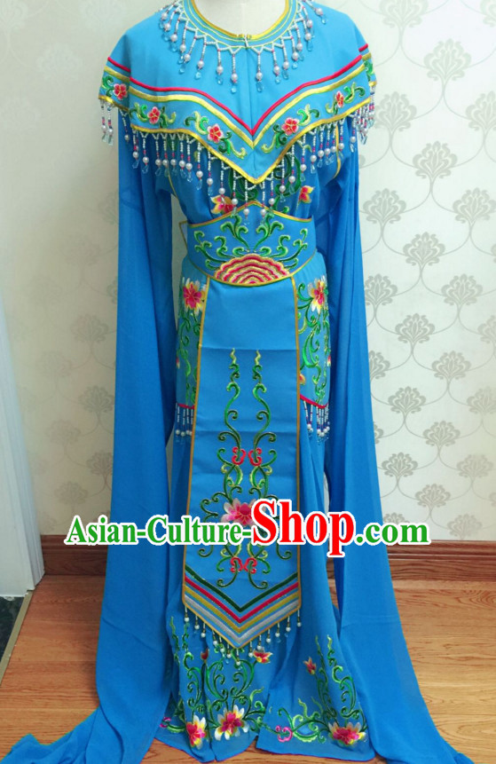 Chinese Classical Yue Opera Long Sleeves Dance Costumes Huang Mei Opera Costume Complete Set for Women Girls Children Adults