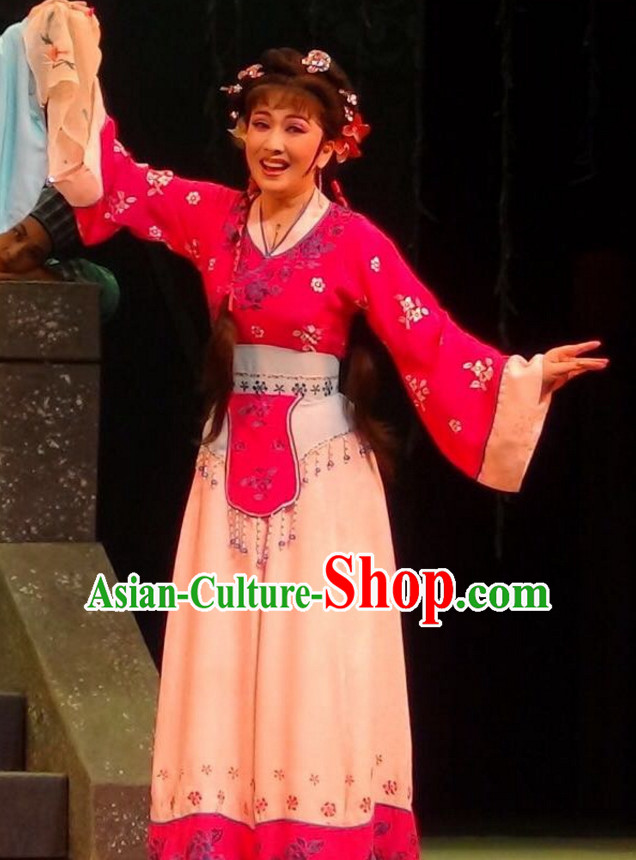 Chinese Classical Yue Opera Dance Costumes Huang Mei Opera Costume Complete Set for Women Girls Children Adults