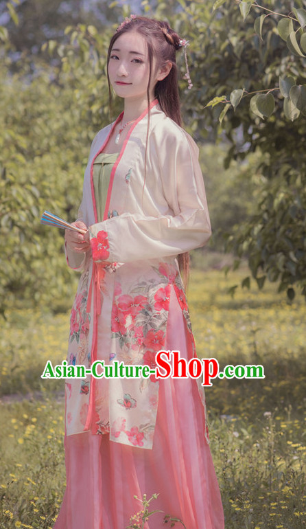 Asian Traditional High Quality Hanfu Fairy Princess Goddness Clothes Costume Costumes Complete Set for Women Girls Children Adults