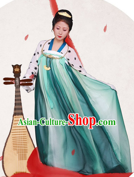 Asian Traditional High Quality Hanfu Tang Dynasty Clothes Costume Costumes Complete Set for Women Girls Children Adults