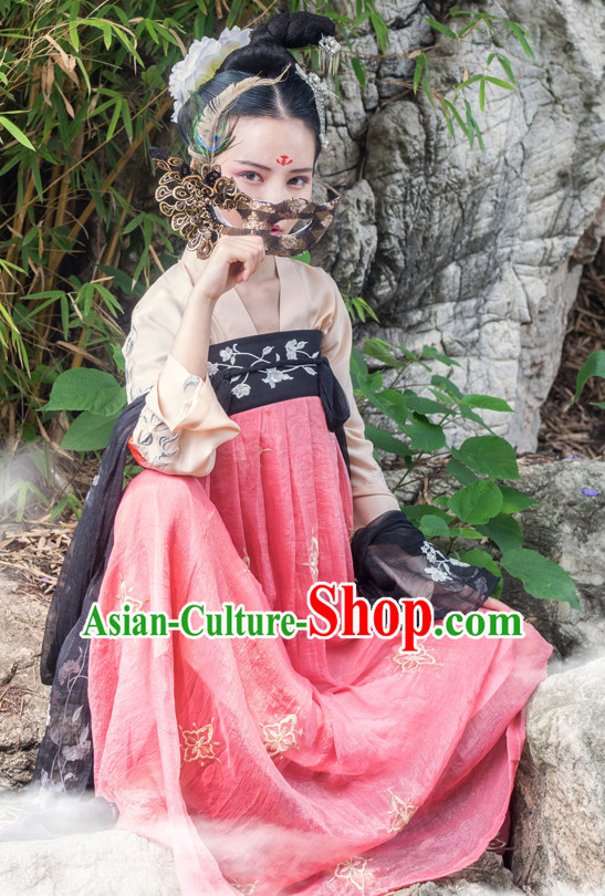 Asian Traditional High Quality Hanfu Tang Dynasty Clothes Costume Costumes Complete Set for Women Girls Children Adults