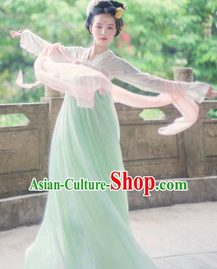 Asian Traditional High Quality Hanfu Tang Dynasty Clothes Costume Costumes Complete Set for Women Girls Children Adults