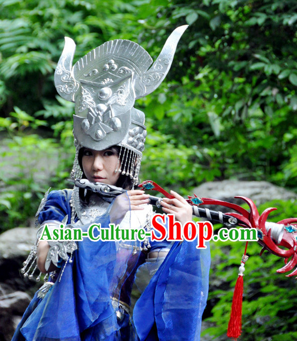 Top Chinese Traditional Armor Cosplay Suphero Supheroine Classical Headwear Hat