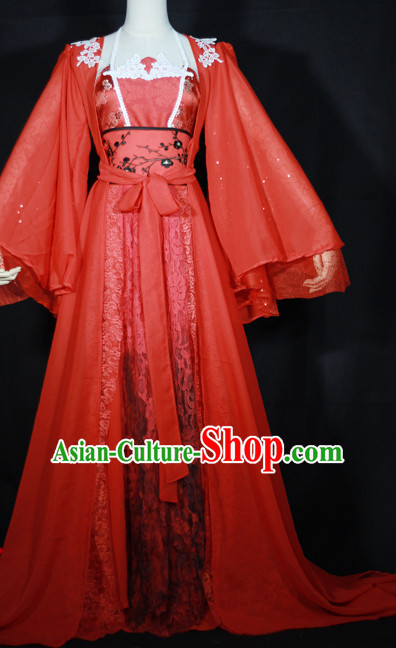 Red Hanfu Hanzhuang Han Fu Han Clothing Traditional Chinese Dress National Costume Complete Set