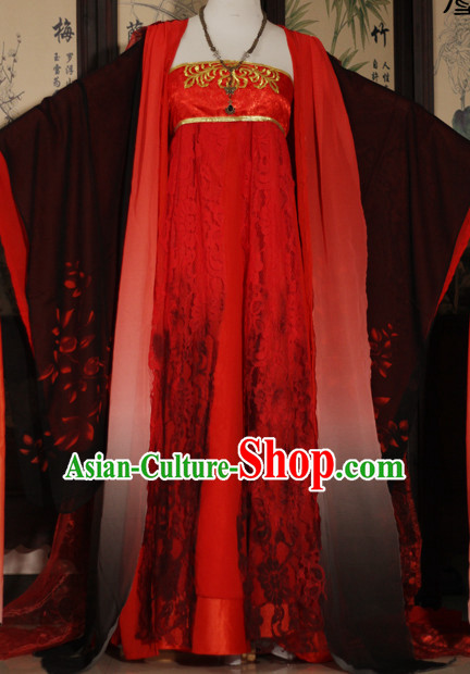 Red Hanfu Hanzhuang Han Fu Han Clothing Traditional Chinese Dress National Costume Complete Set