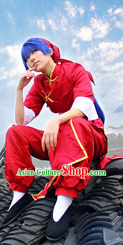 Cosplay Mandarin Hanfu Hanzhuang Han Fu Han Clothing Traditional Chinese Dress National Costume Complete Set for Men or Boys