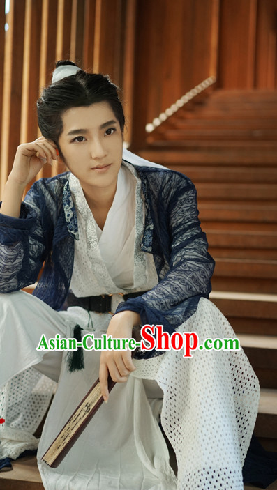 Ancient Knight Hanfu Hanzhuang Han Fu Han Clothing Traditional Chinese Dress National Costume Complete Set for Men or Boys