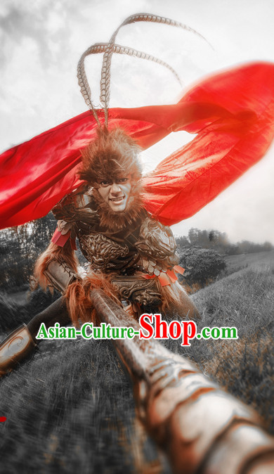 Ancient Monkey King Hanfu Hanzhuang Han Fu Han Clothing Traditional Chinese Dress National Costume Complete Set for Men or Boys