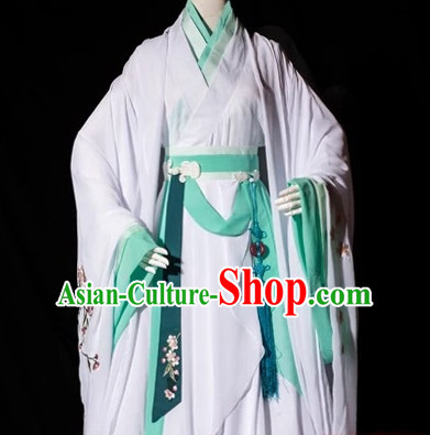 Ancient Chinese Princess Hanzhuang Han Fu Han Clothing Traditional Chinese Dress Hanfu National Costume and Hair Jewelry Complete Set for Women or Girls