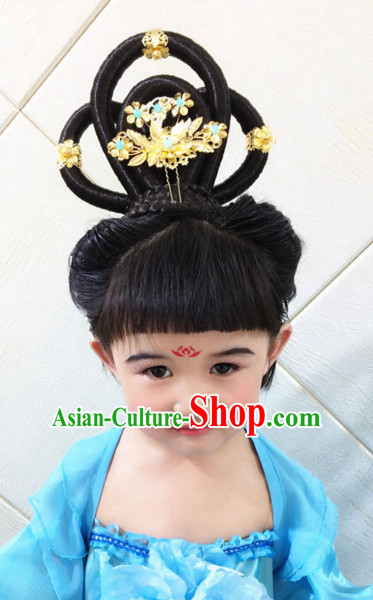 Ancient Chinese Black Wig for Kids