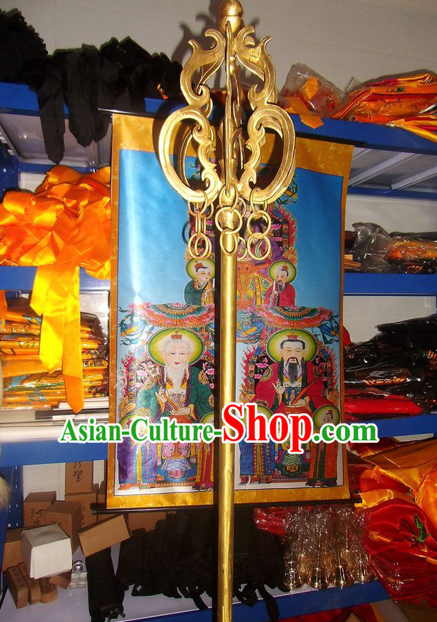 Pure Brass Buddhist Monk's Stiff Staff Spades