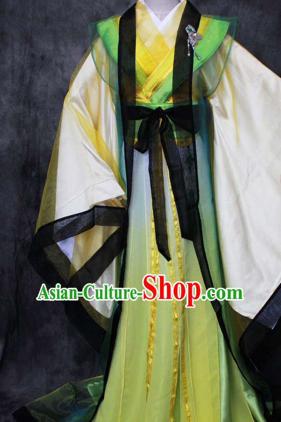Chinese Classical Writer Clothes Hanfu Han Fu Costumes for Men