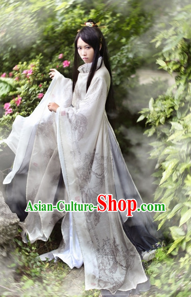 Top Chinese Ancient Costumes Theater and Reenactment Costumes and Headgear Complete Set for Women