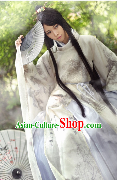 Top Chinese Ancient Costumes Theater and Reenactment Costumes and Headgear Complete Set for Women