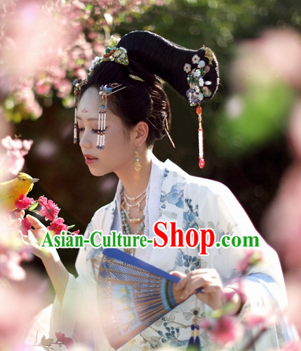 Chinese Ancient Style Black Wigs and Headgear