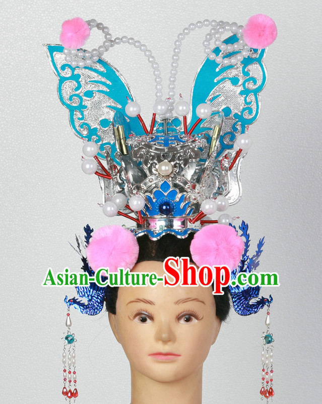 Supreme Handmade Chinese Ancient Opera Princess Butterfly Headwear Headgear Hair Jewelry Hairpieces Set